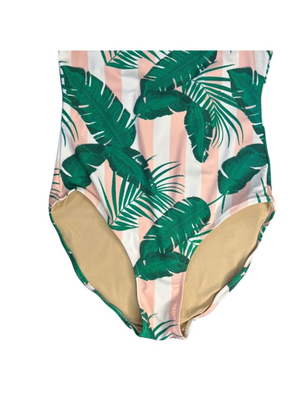 Shade Critters One Piece Swim Suit Size 10 Green Pink Palms Fringe Pool Summer - Picture 4 of 9